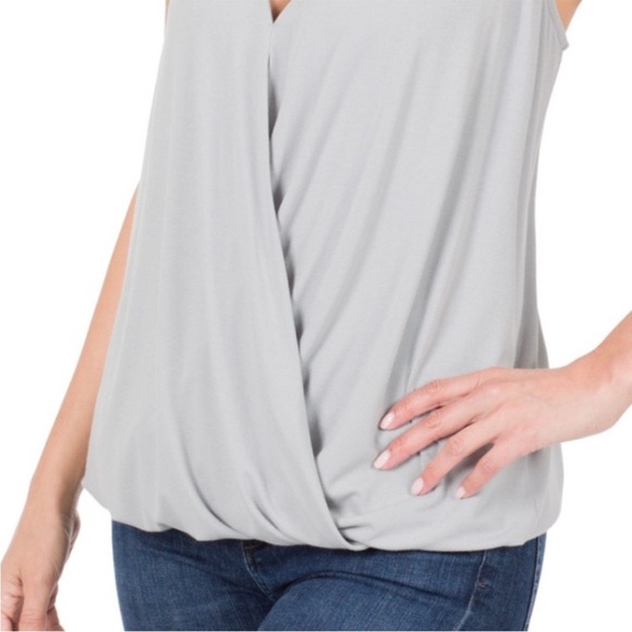 Zenana Crepe Twist Front Tank Top - Picture 2 of 3